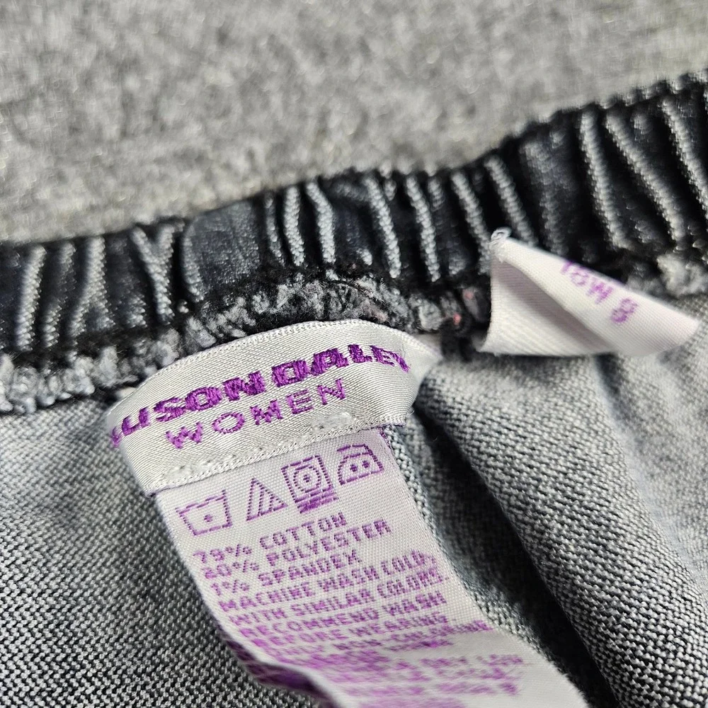 Allison Daley Women Black Denim Elastic Waist‎ Pull On Pants Straight Leg 18W S